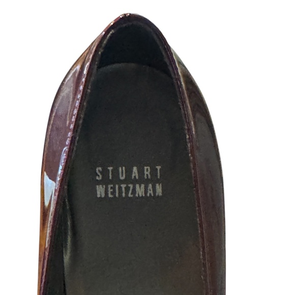Womens, Stuart Weitzman Kitten Pump.  Size: 8 1/2, Color:  Rosewood (Burgundy) - Picture 7 of 8